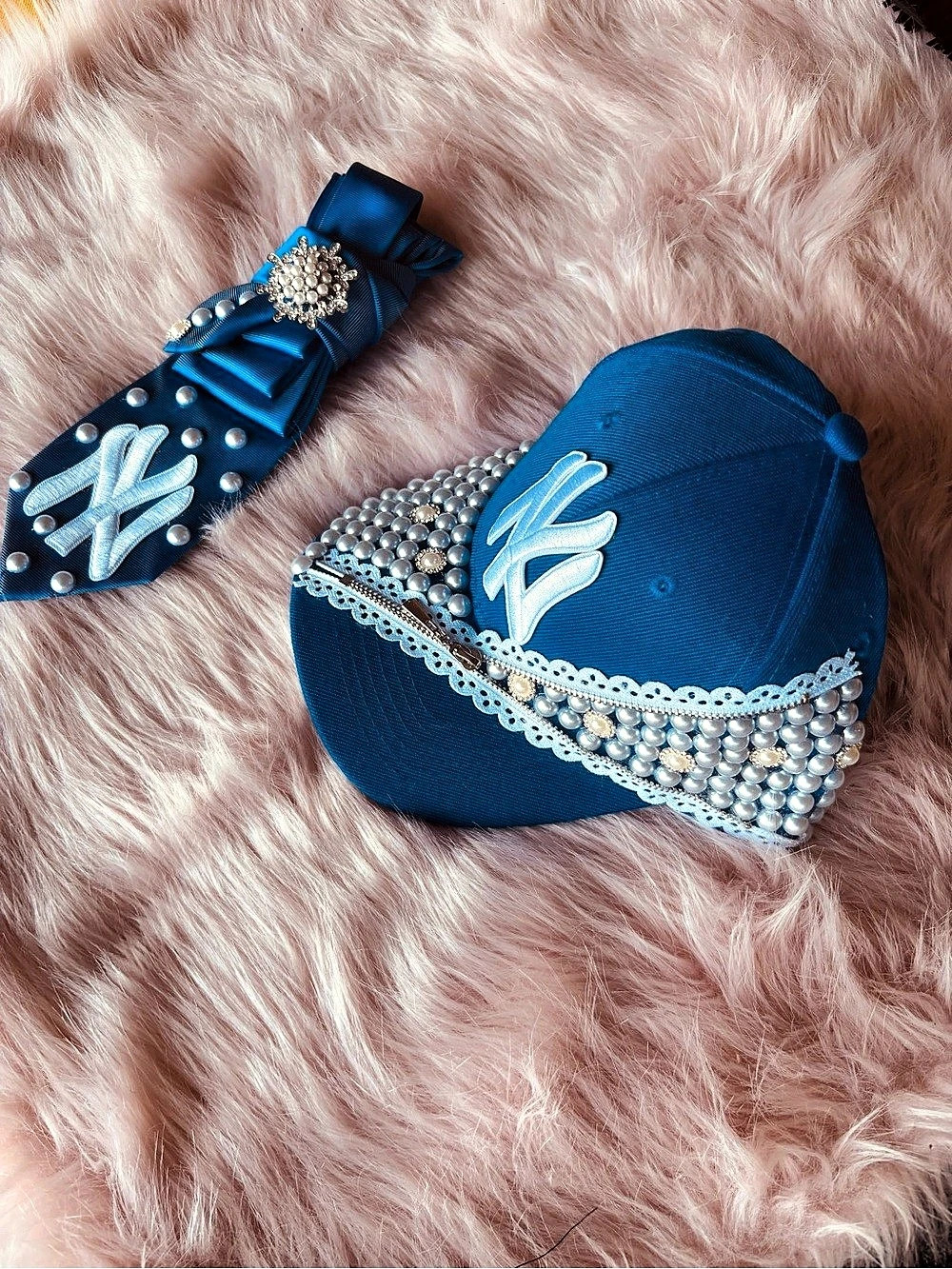 Embellished Blue Hats Set